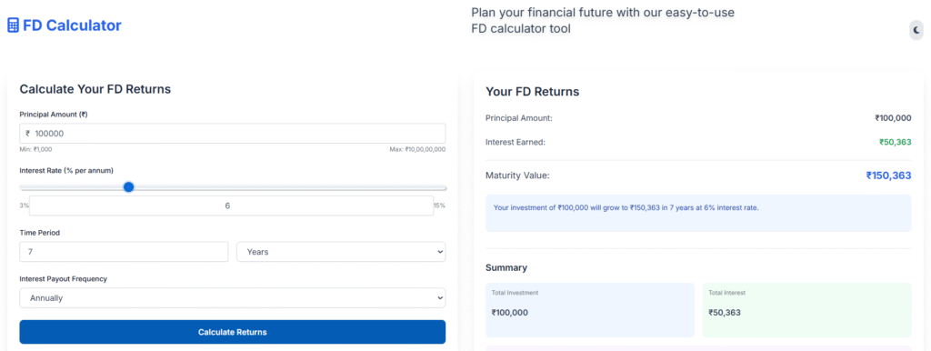 FD Calculator