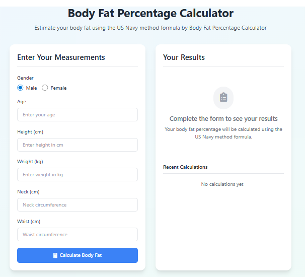 Body Fat Percentage Calculator