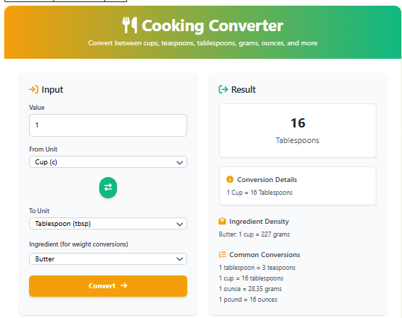 Cooking Converter