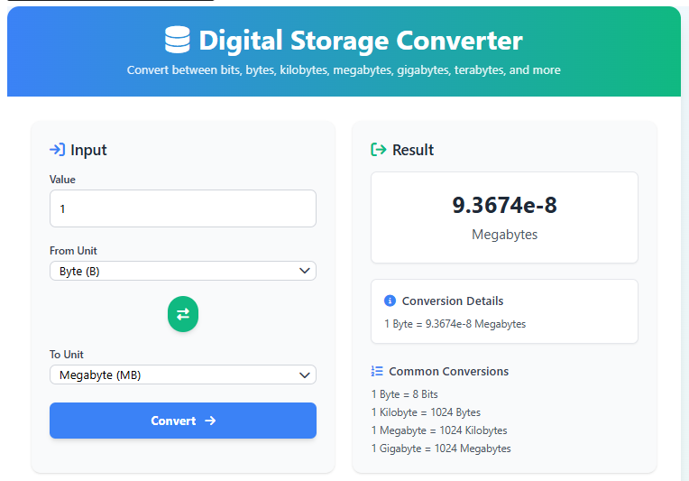 Digital Storage Converter
