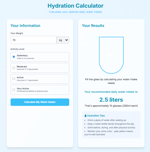 Hydration Calculator