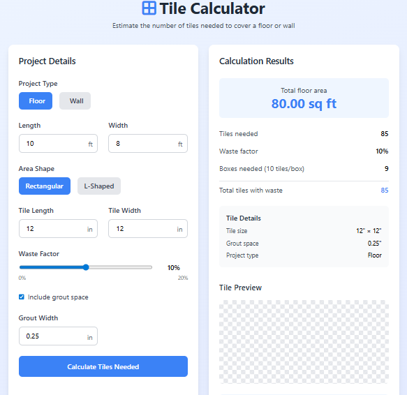 Tile Calculator