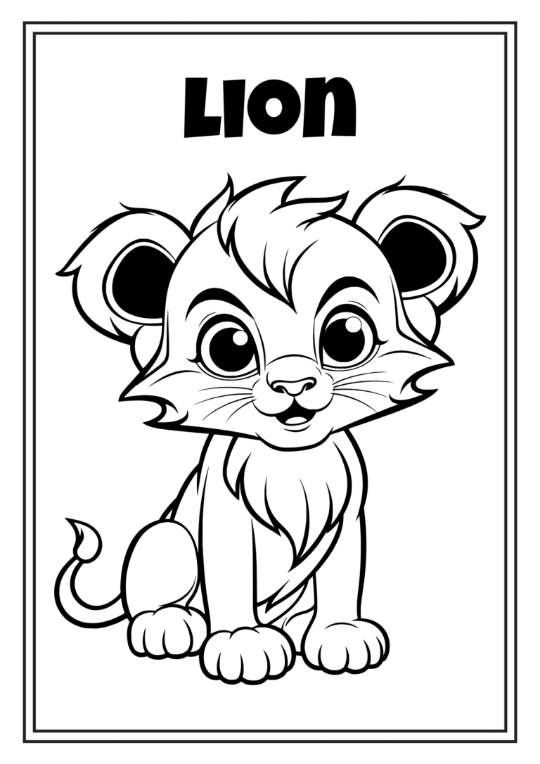 Baby Animal Coloring Worksheets in Grayscale Lined Illustrations.pdf (6) - Copy