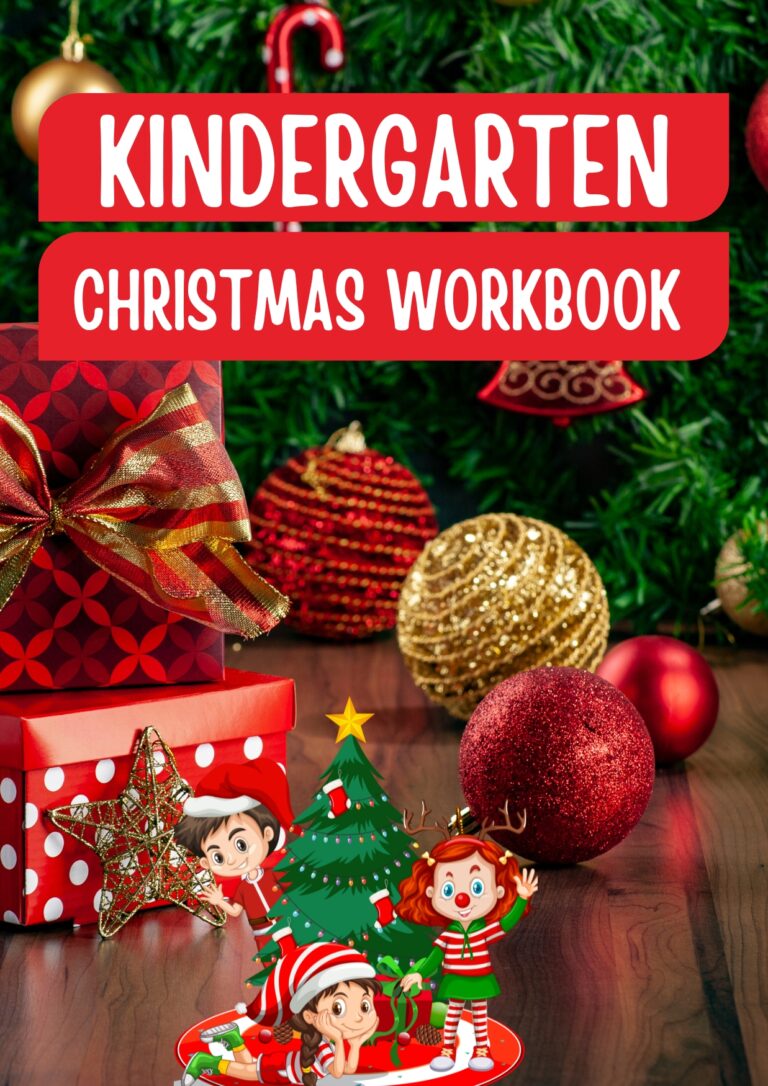 Christmas Kindergarten Workbook in Red and Green Illustrative Style (23)