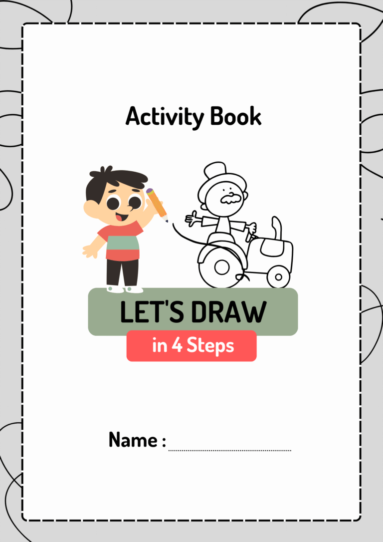 Green White Easy Let's Draw in 4 Steps Activity Book Worksheet.pdf